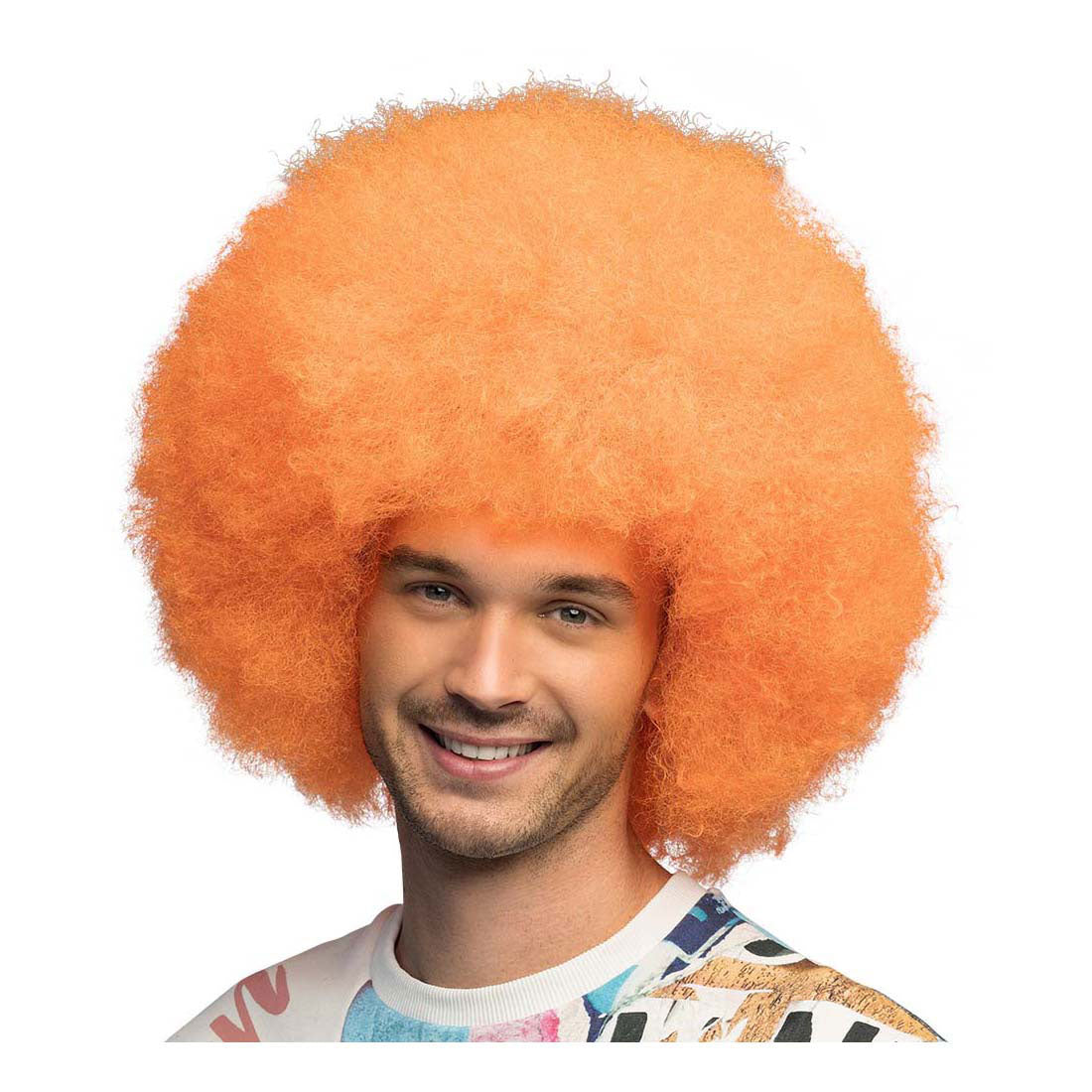 Boland pruik suiker neon oranje