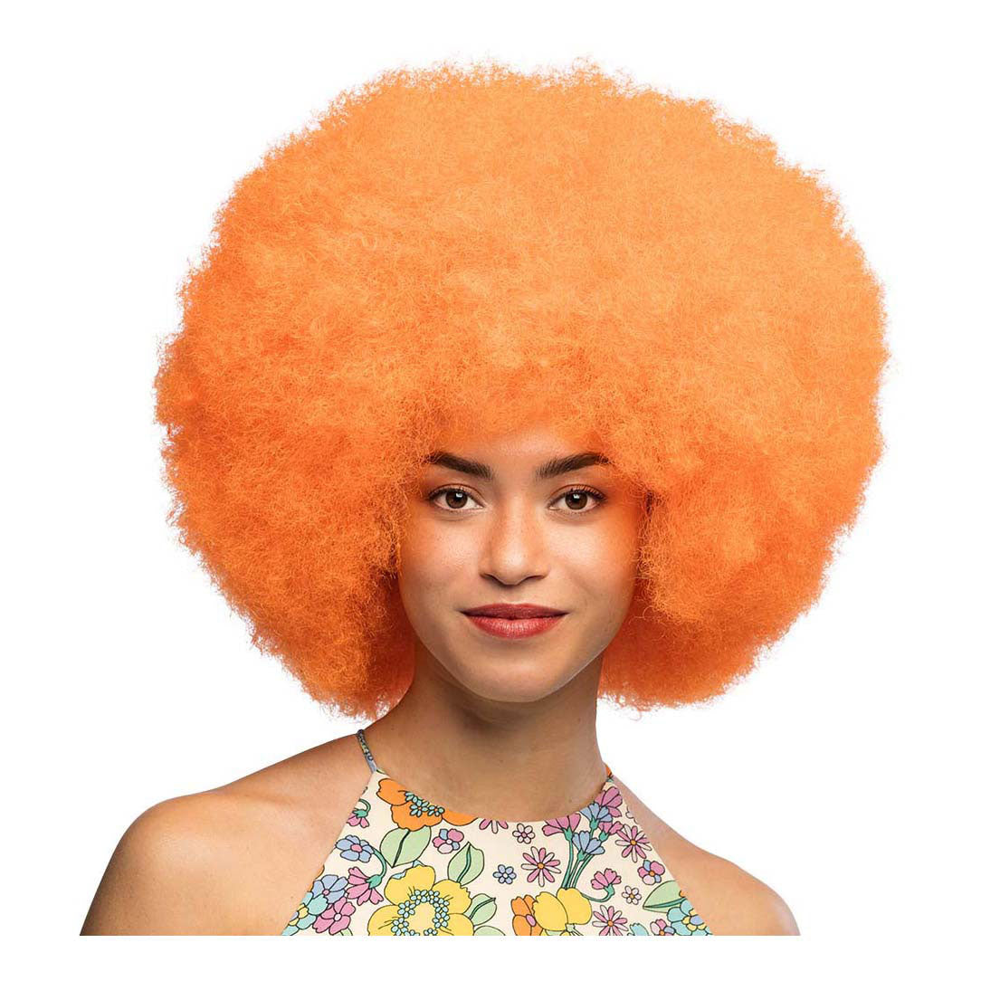 Boland pruik suiker neon oranje