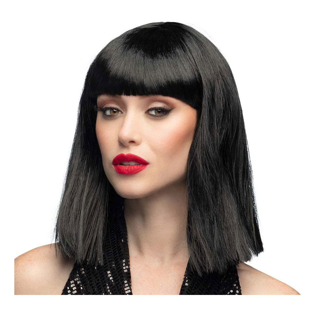 Boland pruik dans zwart