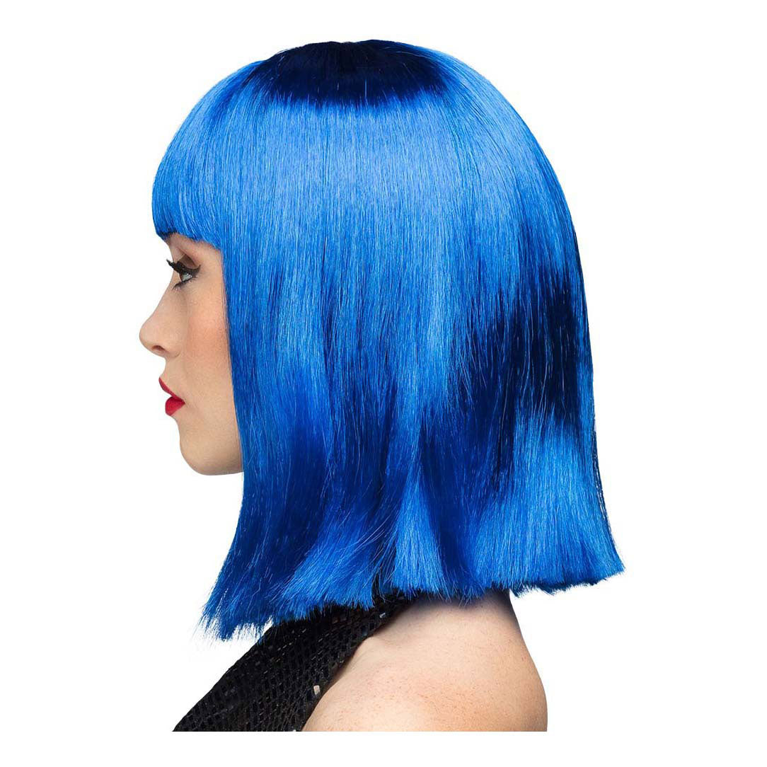 Boland pruik dans blauw