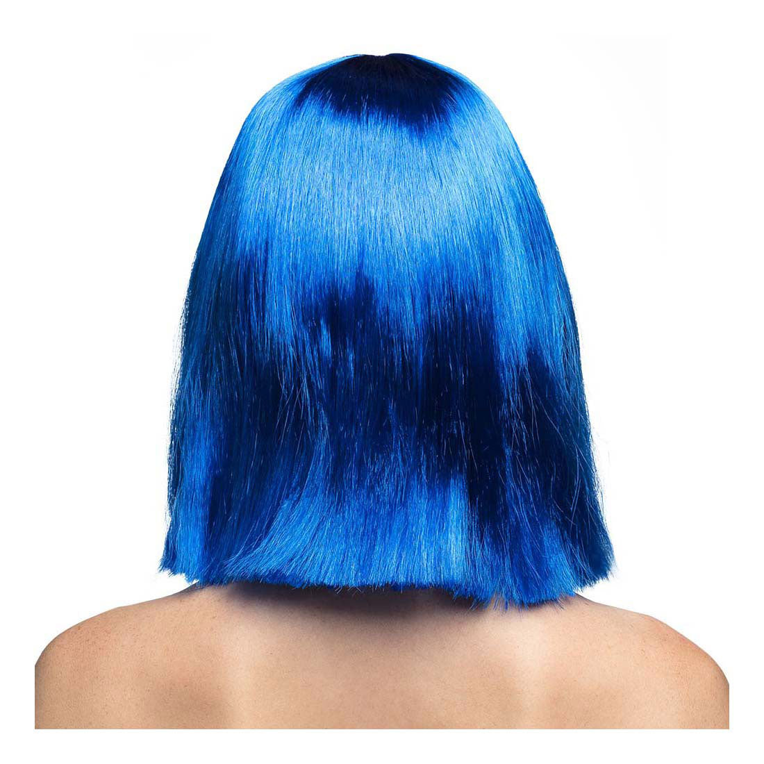 Boland pruik dans blauw