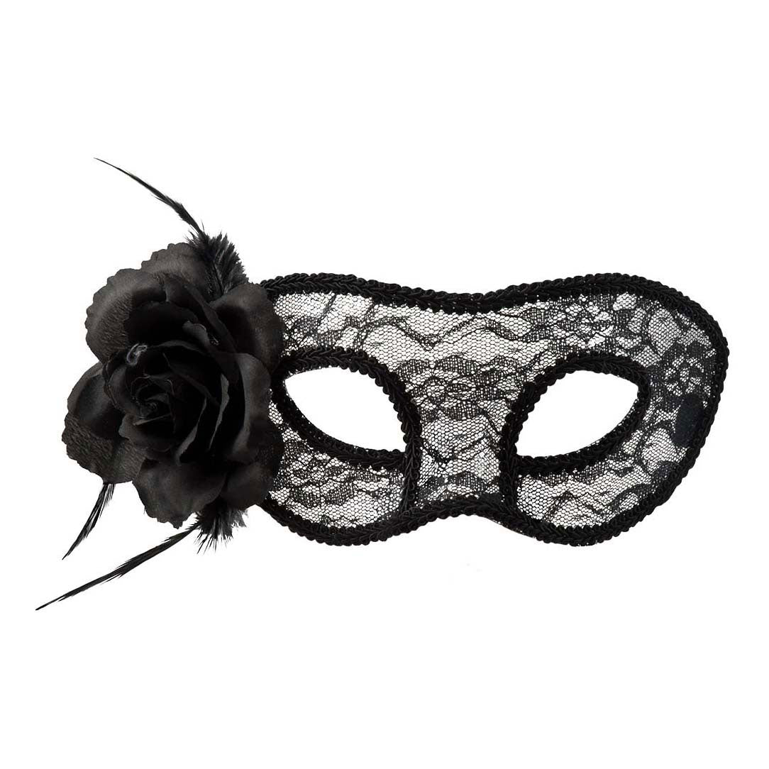 Boland kanten oogmasker mystiek zwart