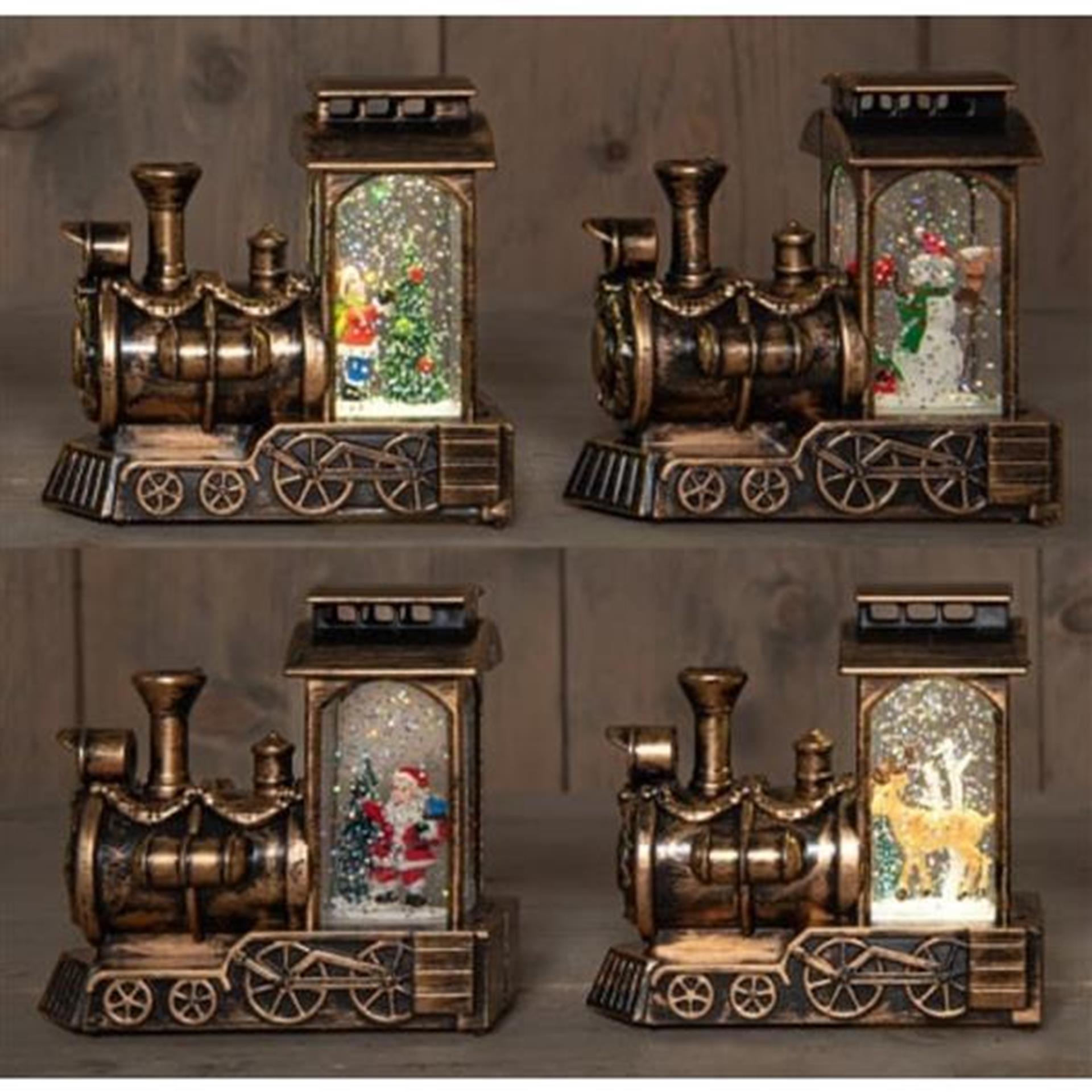 Anna's collection trein met glitterwater 8,5x11,5cm