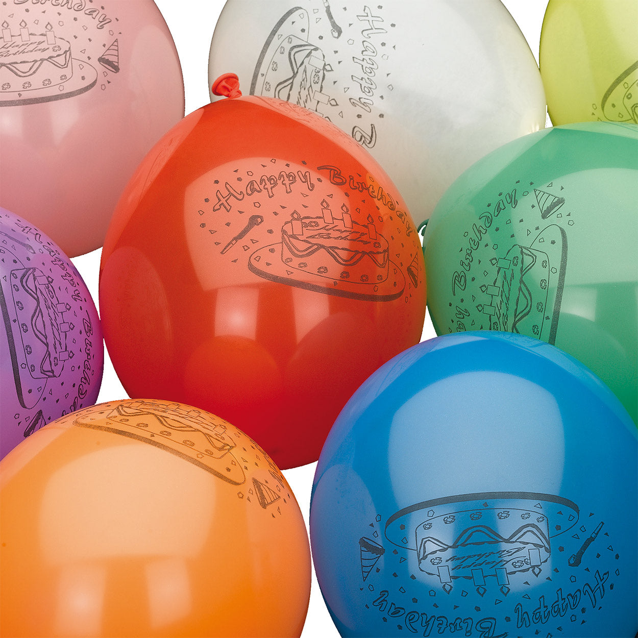 Haza witbaard ballonnen happy birthday, 10e.