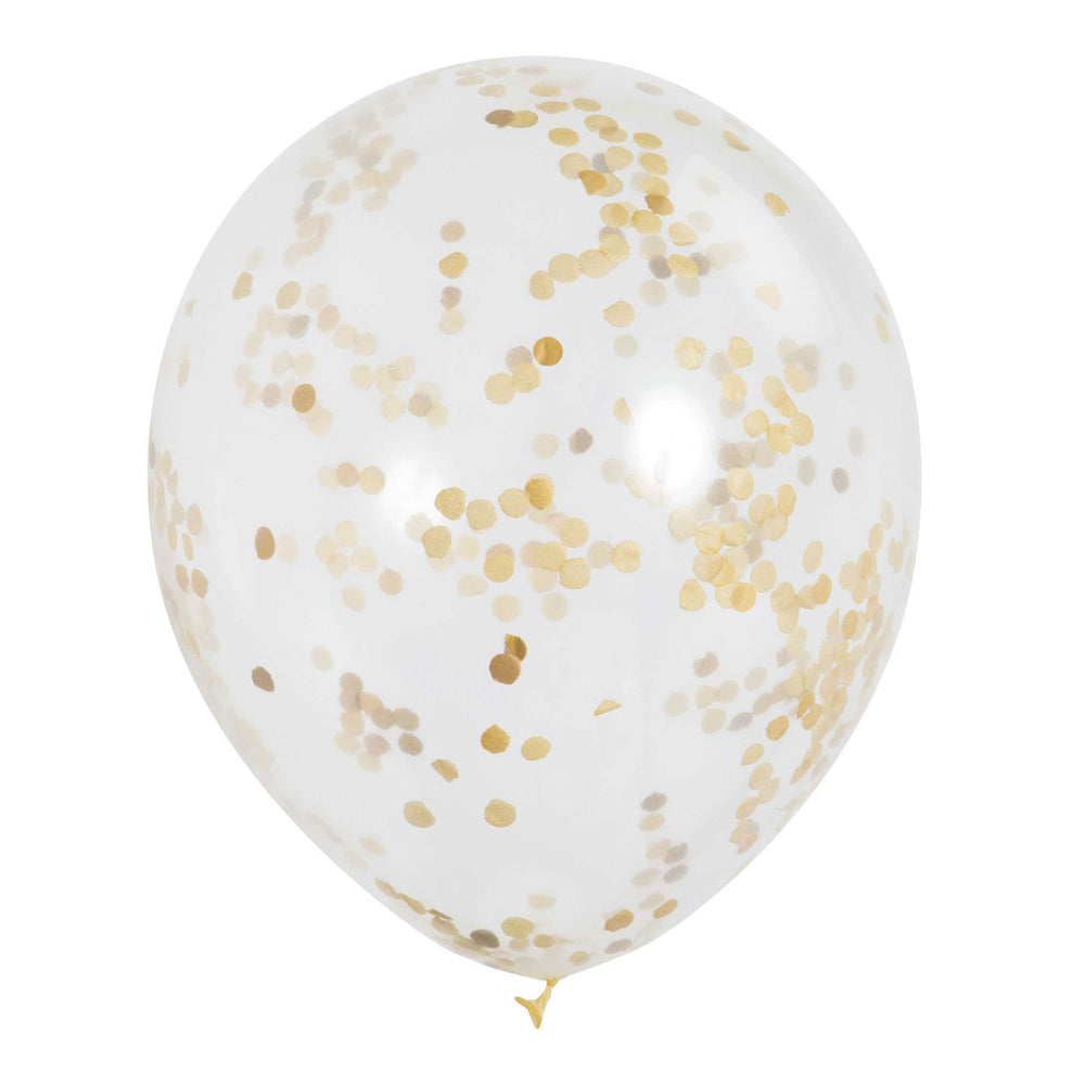 Haza Whitebeard confetti balloons gold, 6 pc.