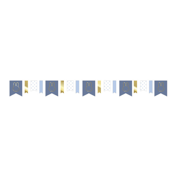 Haza witbaard nijntje slinger blauw, 4mtr.