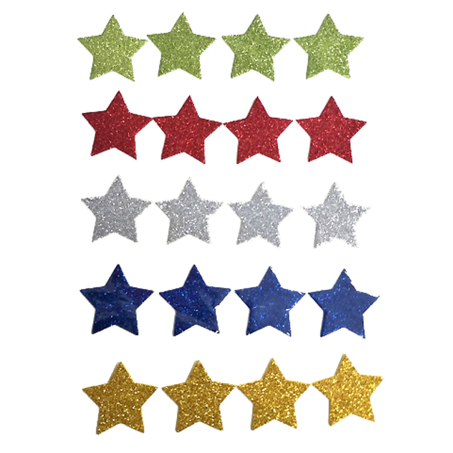 Haza witbaard foamstickers sterren glitter, 54st.