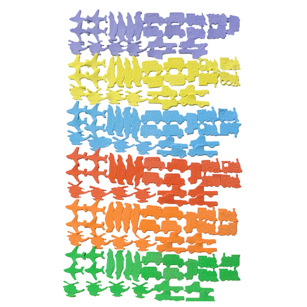 Haza whitebeard foam stickers vehicles, 72 pcs.