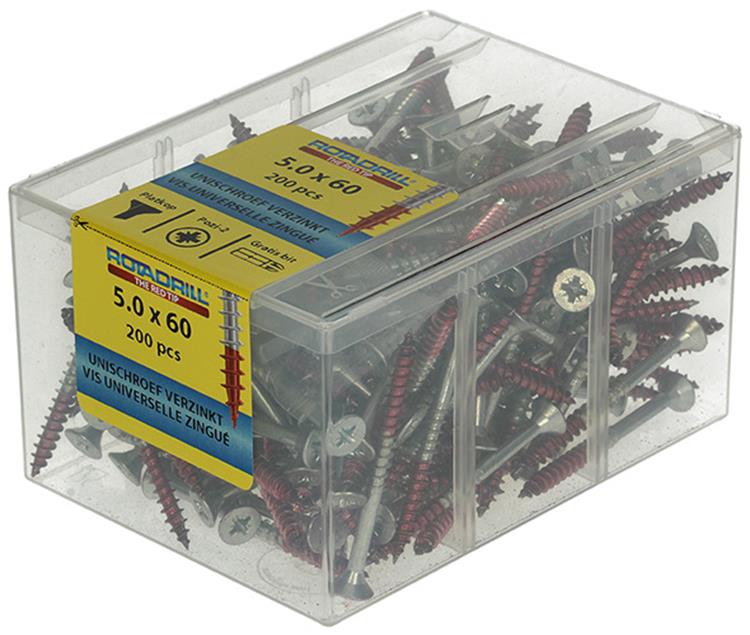 Rotadrill 1039981 - universeelschroef vkpzd vz 5.0x60mm (200) | 4 stuks