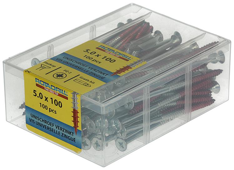 Rotadrill 1039985 - universeelschroef vkpzd vz 5.0x100mm (100) | 4 stuks