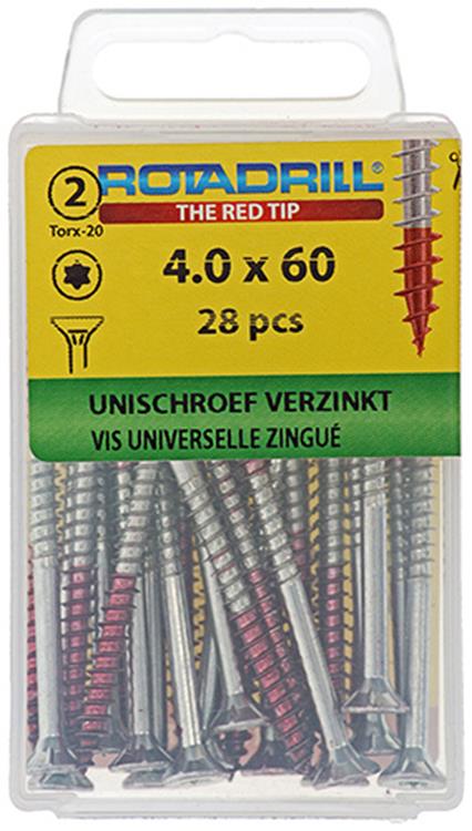 Rotadrill 1039940 - universeelschroef vktx vz 4.0x60mm (28) | 6 stuks