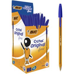 Bic balpen cristal fijn 0,3-0,5mm blauw luchtdoorlatende dop