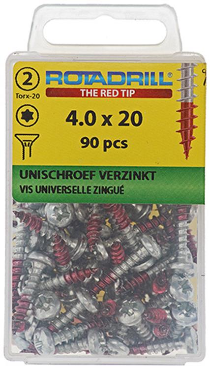 Rotadrill 1039933 - universeelschroef vktx vz 4.0x20mm (90) | 6 stuks