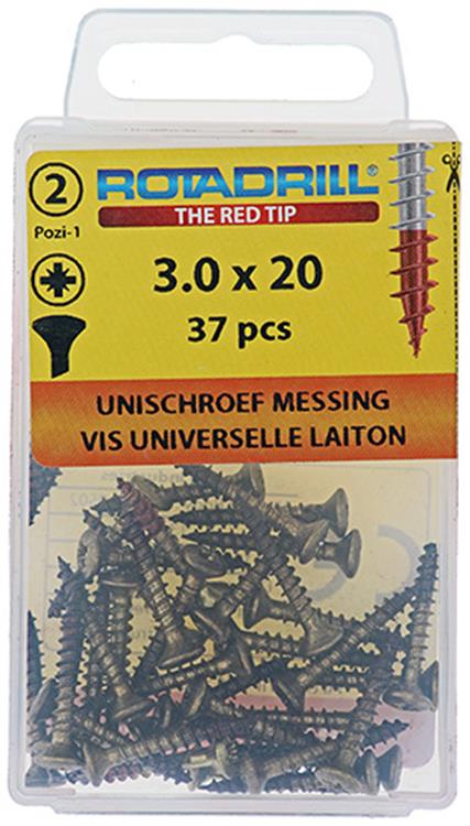 Rotadrill 1039879 - universeelschroef messing lk pzd 3,0x20mm (37) | 6 stuks