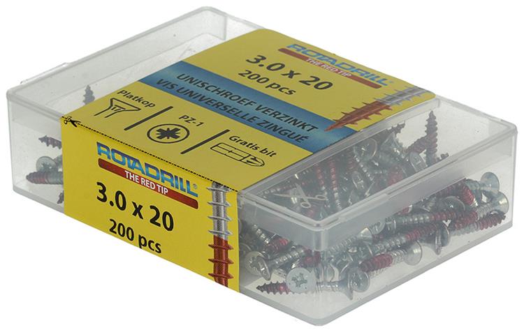 Rotadrill 1039961 - universeelschroef vkpzd vz 3.0x20mm (200) | 4 stuks