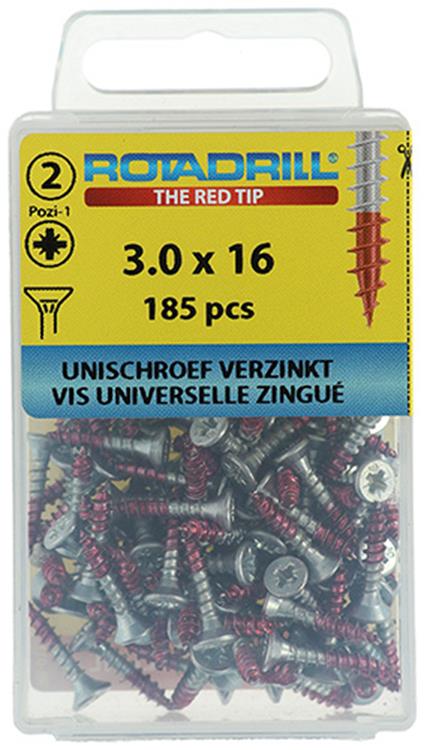 Rotadrill 1039791 - universeelschroef vk pzd vz 3.0x16mm (185) | 6 stuks