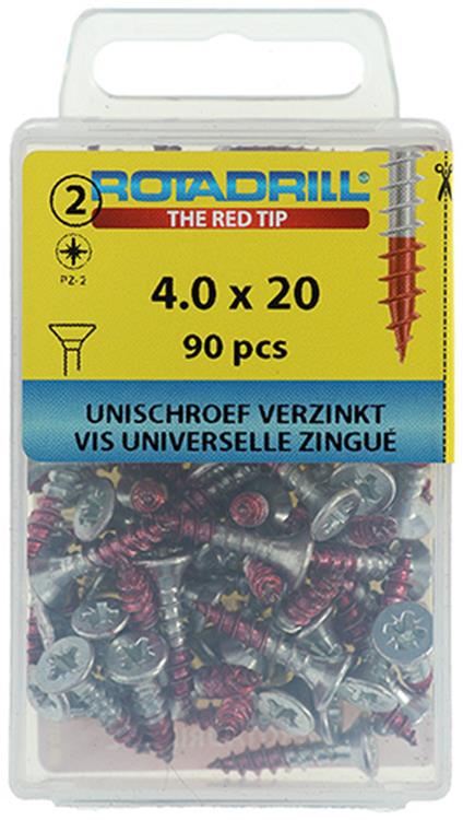 Rotadrill 1039798 - universeelschroef vk pzd vz 4.0x20mm (90) | 6 stuks
