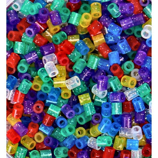 Hama strijkkralen ton met 9000 stuks glitter transparant | 2 stuks