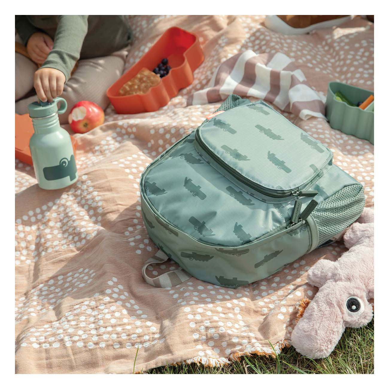 Done by hert kinderrugzak croco groen 5 l