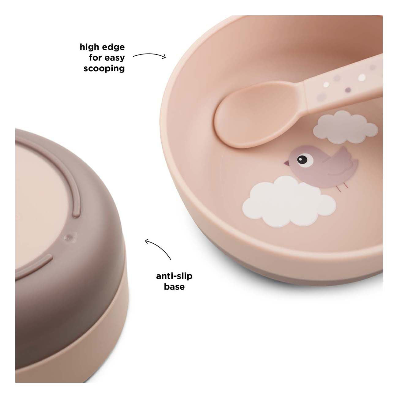 Gedaan door hert eetbakje blije wolken roze