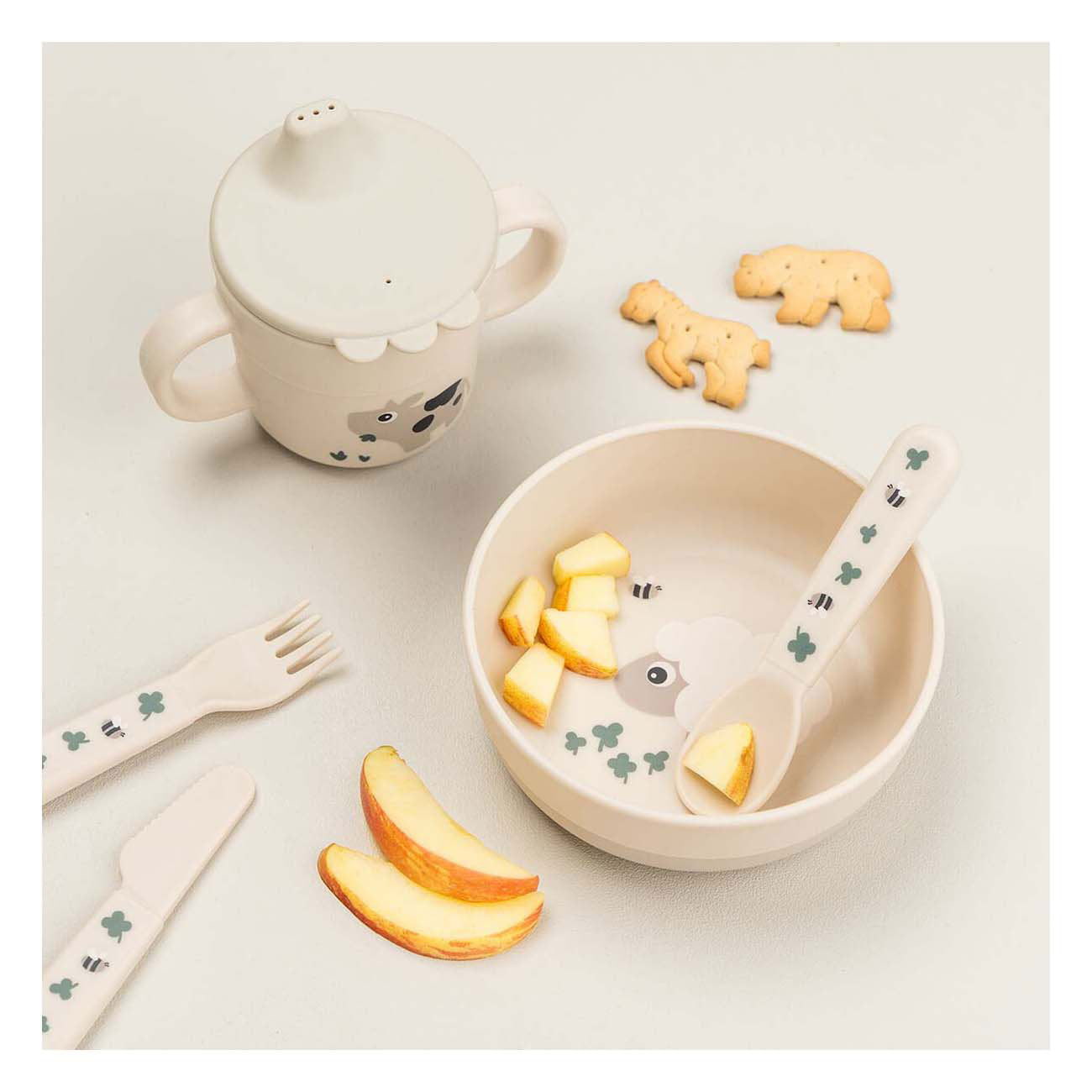 Done by hert eetschaaltje kleine boerderij beige