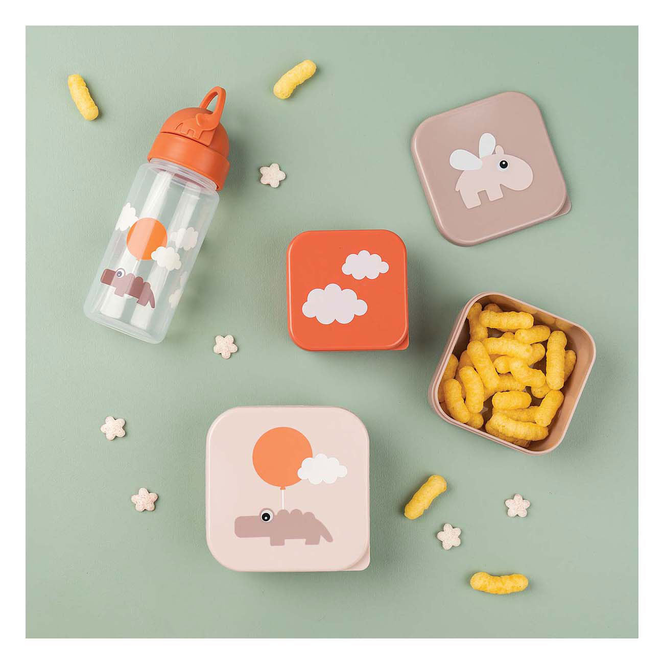 Done by hert snackbox blije wolken roze, 3st.