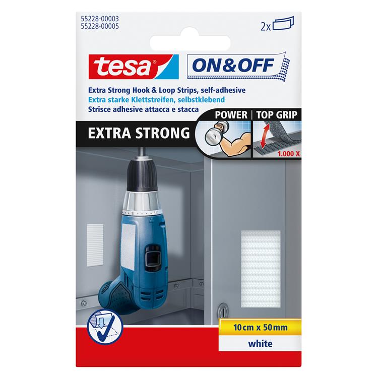 Tesa 1002954 - velc.ex.st.klittenb.wit 50x100 | 6 stuks