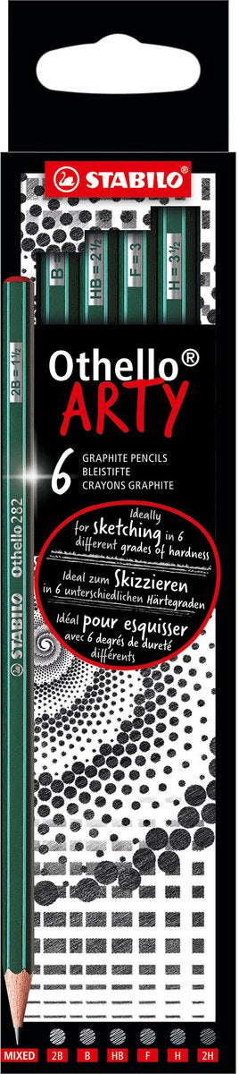 Stabilo othello grafietpotloden - arty set - etui met 6 verschillende hardheden