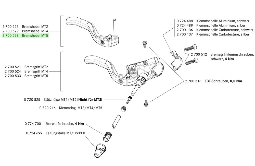 Magura mt5 brake lever 2-finger aluminum from 2015