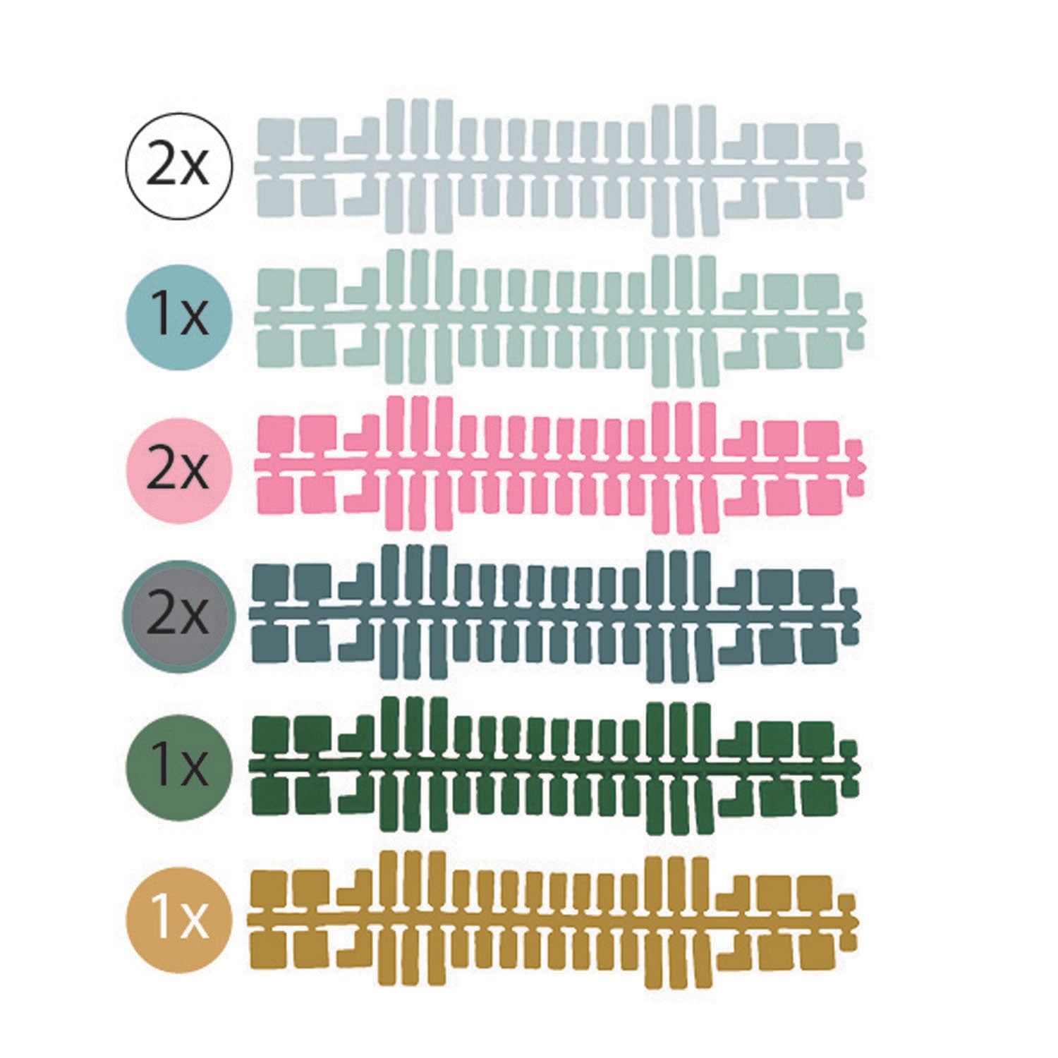 Ministeck kleurenstrips, 9st.