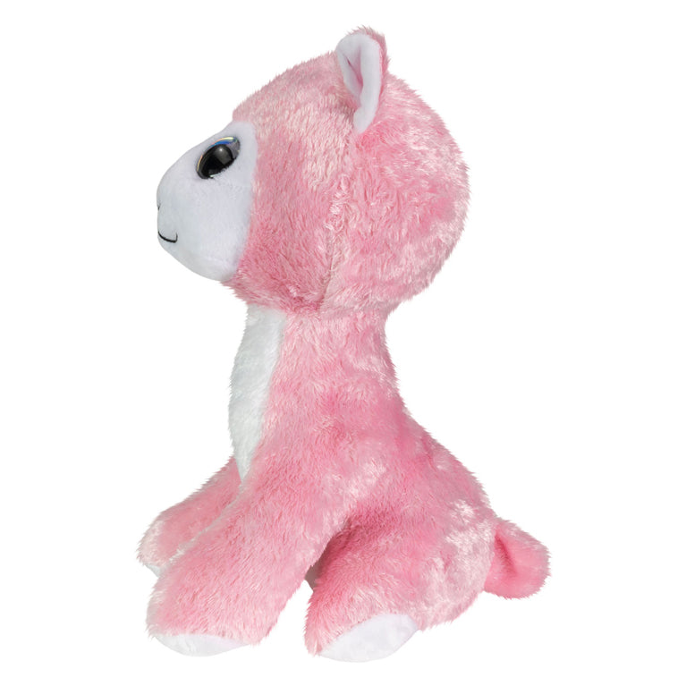 Lumo stars knuffel lama olivia 24cm pluche speelgoed roze wit.