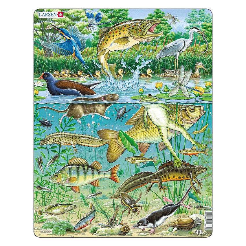 Larsen legpuzzel dieren - vijver, 50st.
