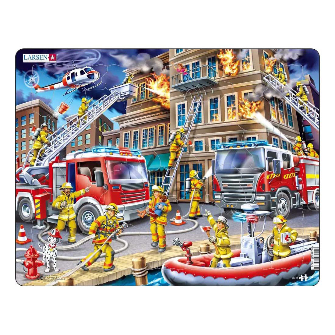 Selecta larsen legpuzzel de brandweermannen, 45st.