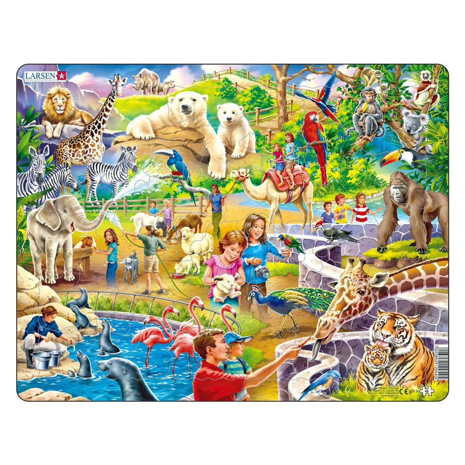 Selecta larsen legpuzzel dieren - in de dierentuin, 48st.