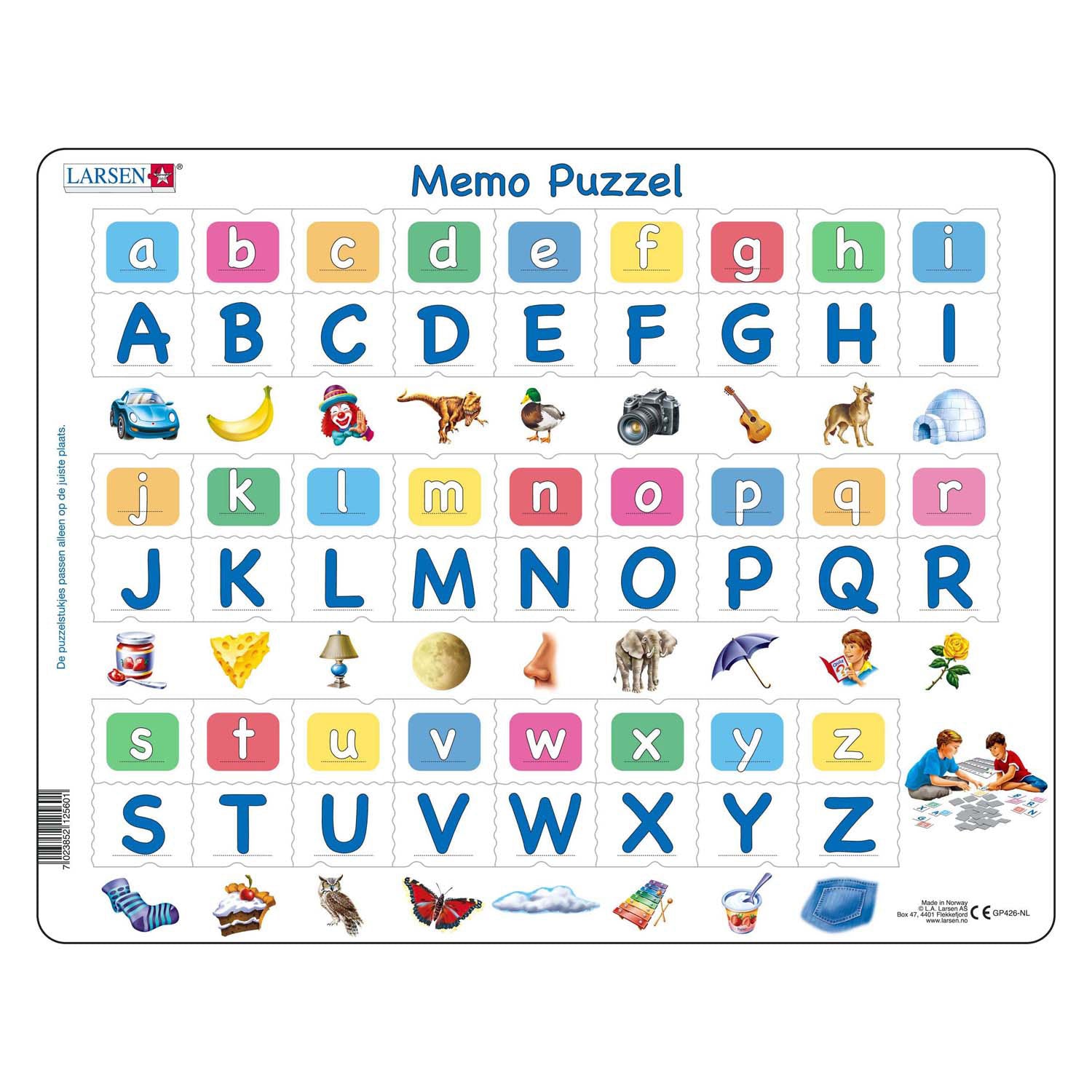 Selecta larsen memopuzzel leren lezen - het alfabet met afbeeldingen, 52st.
