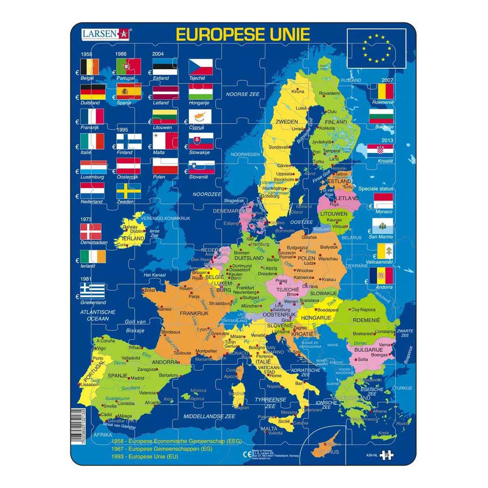 Selecta larsen legpuzzel de europese unie, 70st.
