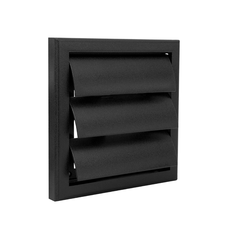 Renson 1069265 - opbouw dampkaprooster pvc 733 (154x154) str 9005 (zwart) | 2 stuks