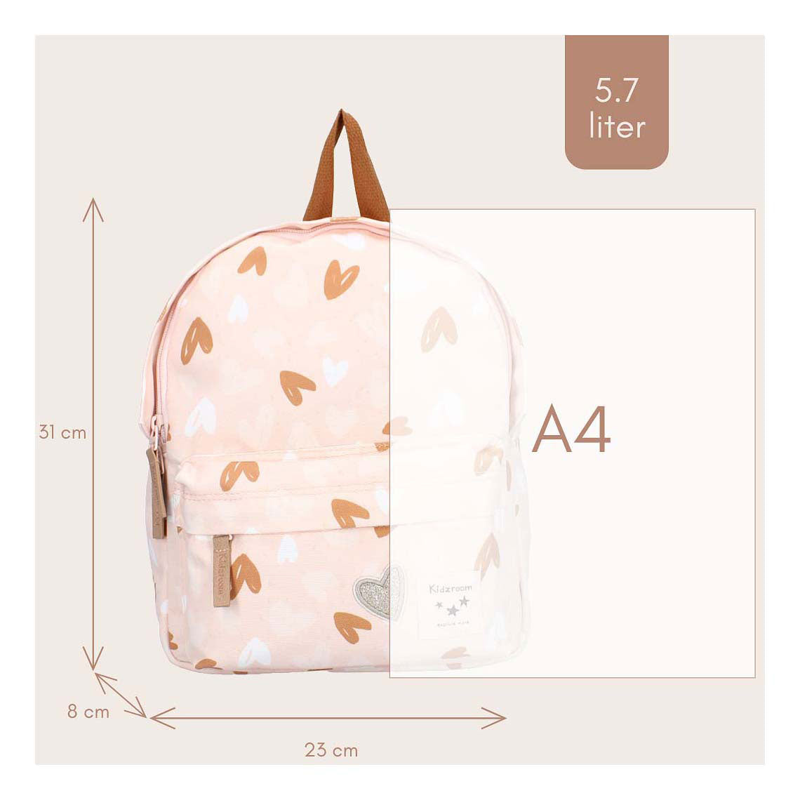 Kidzroom rugzak paris loving days hartjes