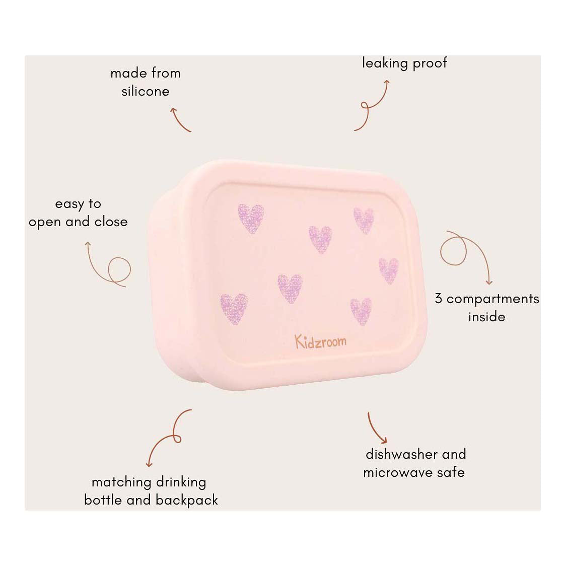 Kidzroom broodtrommel lovely lunch hartjes