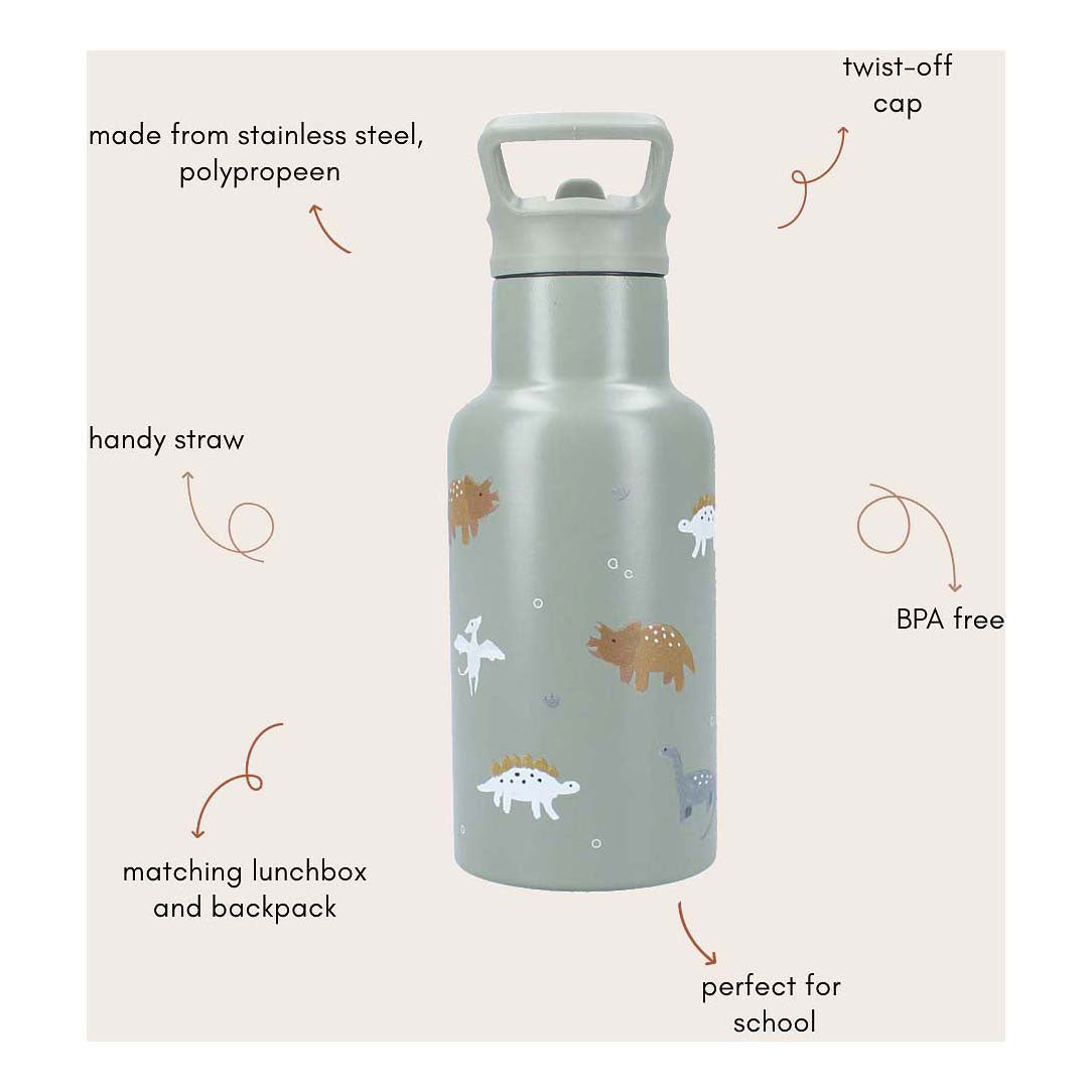 Kidzroom drinkfles sweet sips dino, 350ml