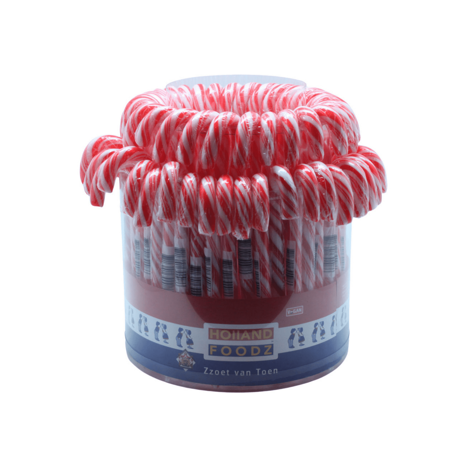 Holland foodz candy canes rood-wit (72x 12 gr)