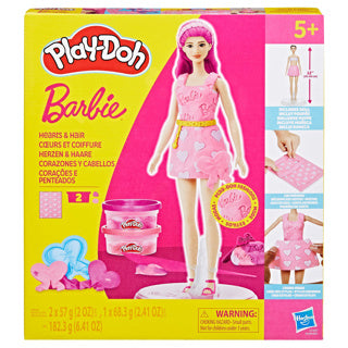 Play-doh barbie hartjes en haar - 2 kleipotjes