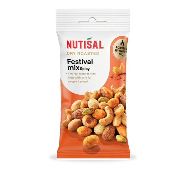 Nutisal dry roasted festival mix zakje (14x 60 gr)