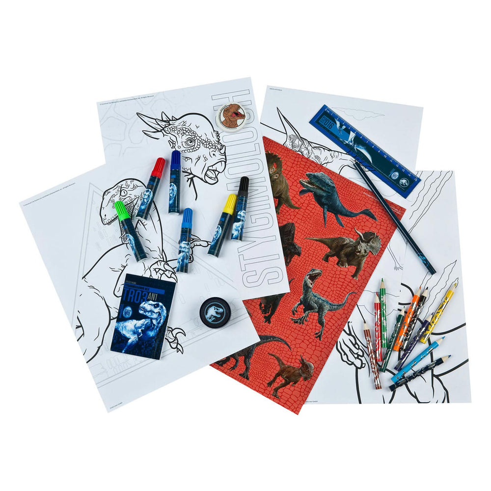 Undercover jurassic world schrijfwaren torenset, 35dlg.