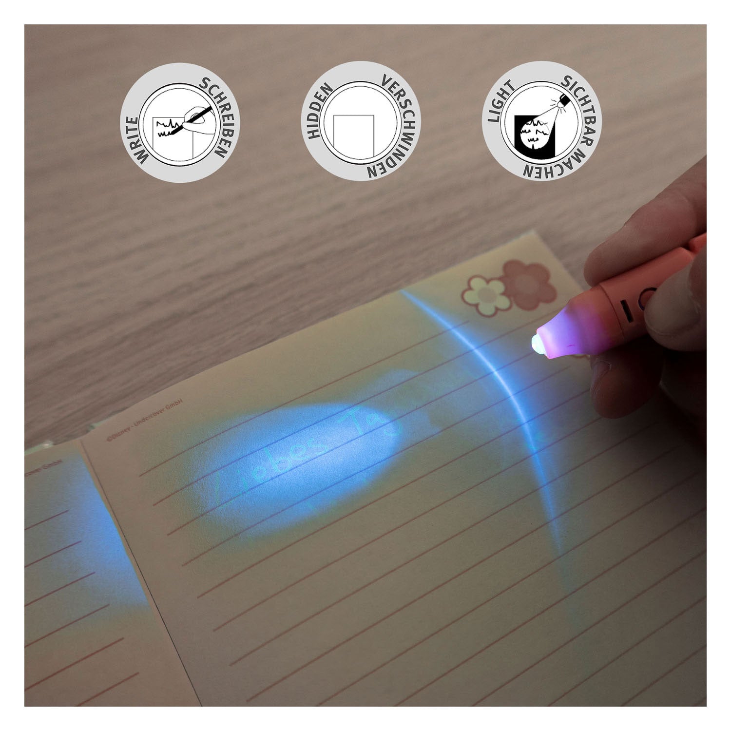 Undercover geheim dagboek minnie mouse met uv-pen