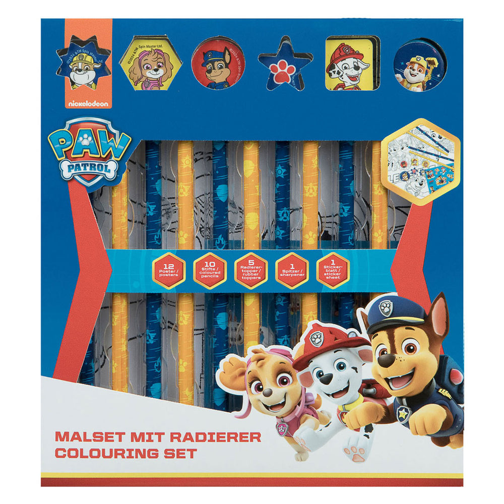 Undercover kleurset met gummen paw patrouille, 29dlg.