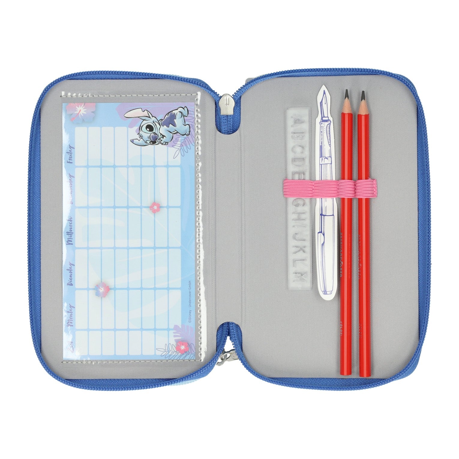 Undercover gestikt gevulde 3-vaks etui