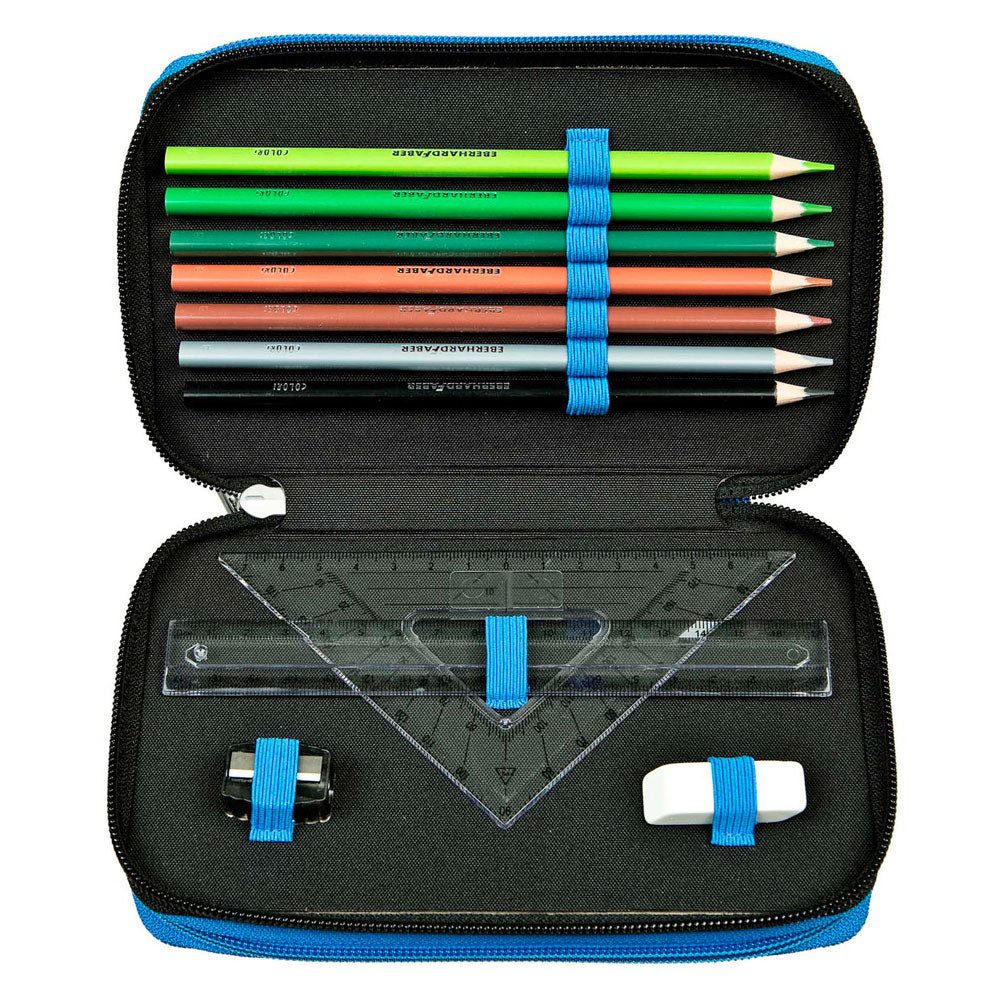 Undercover etui super mario 3-vaks gevuld - schoolbenodigdheden.