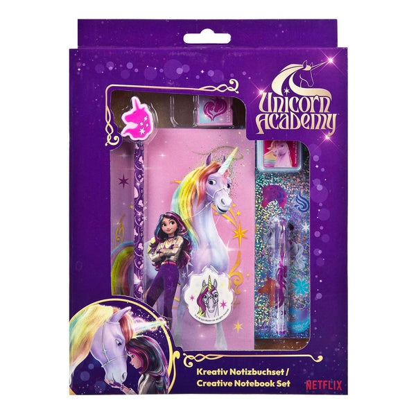 Undercover unicorn academy creatieve set met notitieboek, 8dlg