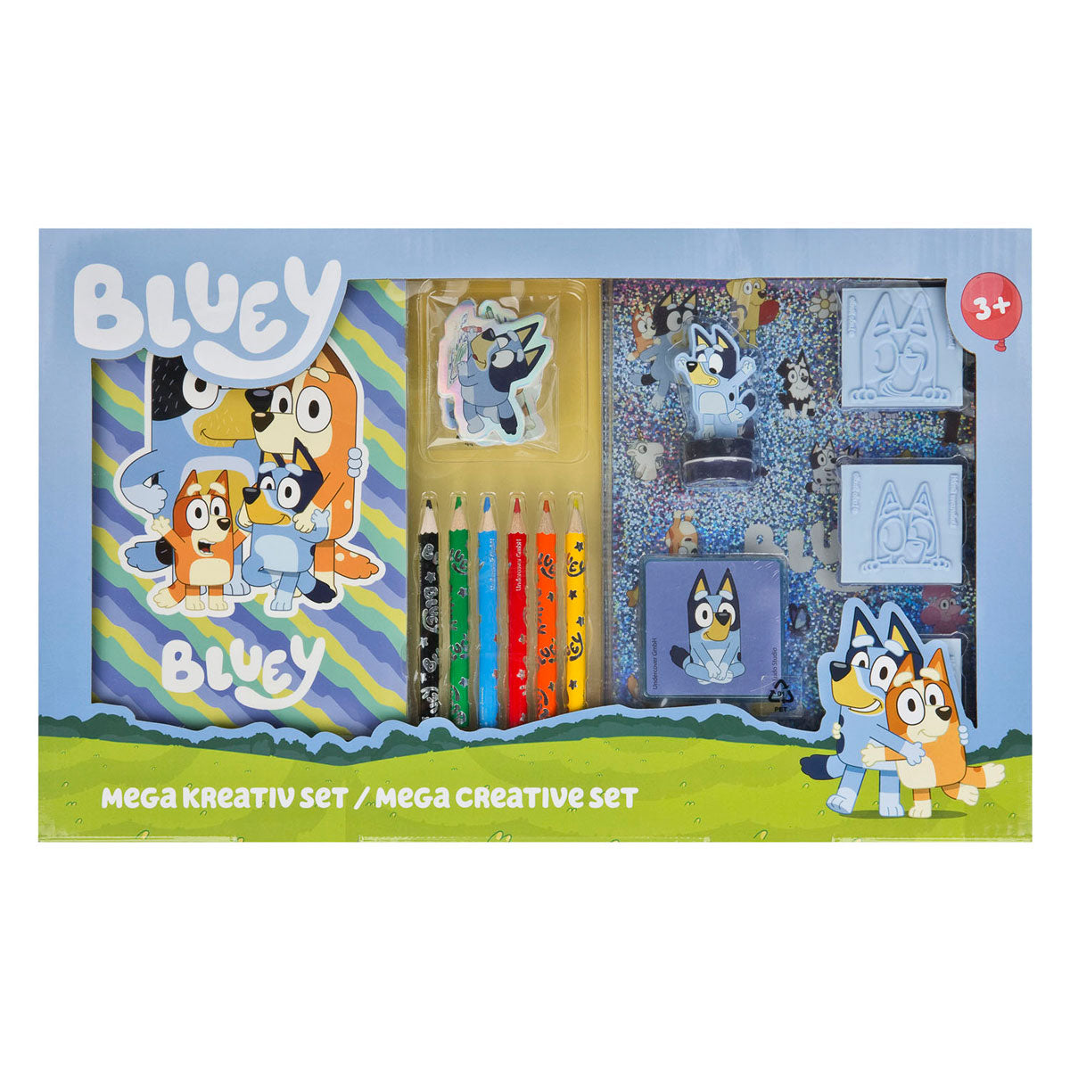 Undercover mega kleur en stempel set bluey - 15dlg.